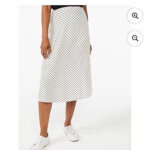 NWT Free Assembly Off White and Black Polka Dot Slip Skirt